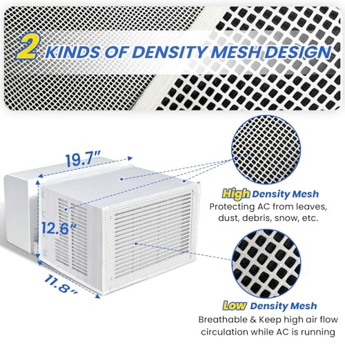 Window AC Mesh Cover 20″ W x 12.2″ D x 13.4″ H Specially for Midea U White