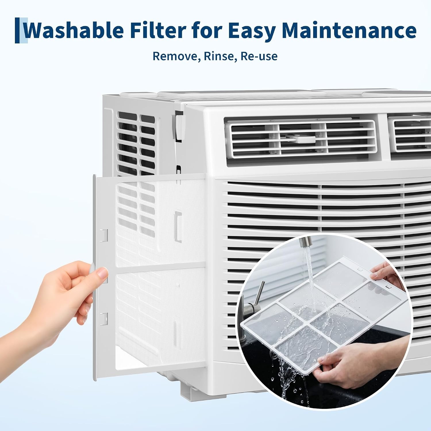 5000/6000/8000/12000/10000 BTU Window Air Conditioner, Remote Window AC Unit