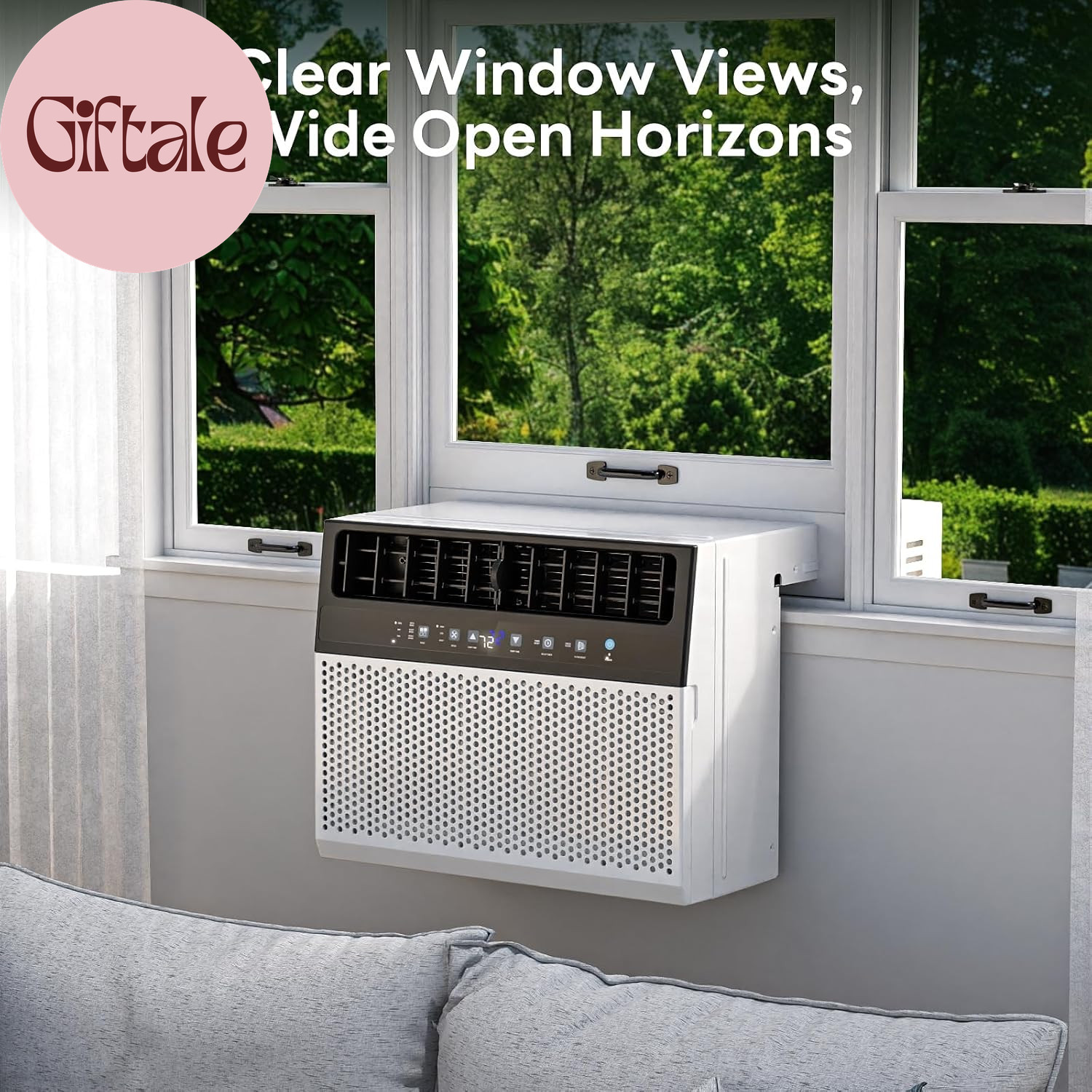 10000 BTU U Shaped Window Air Conditioner Cools up to 450 Sq Ft, 6-In-1 Window A