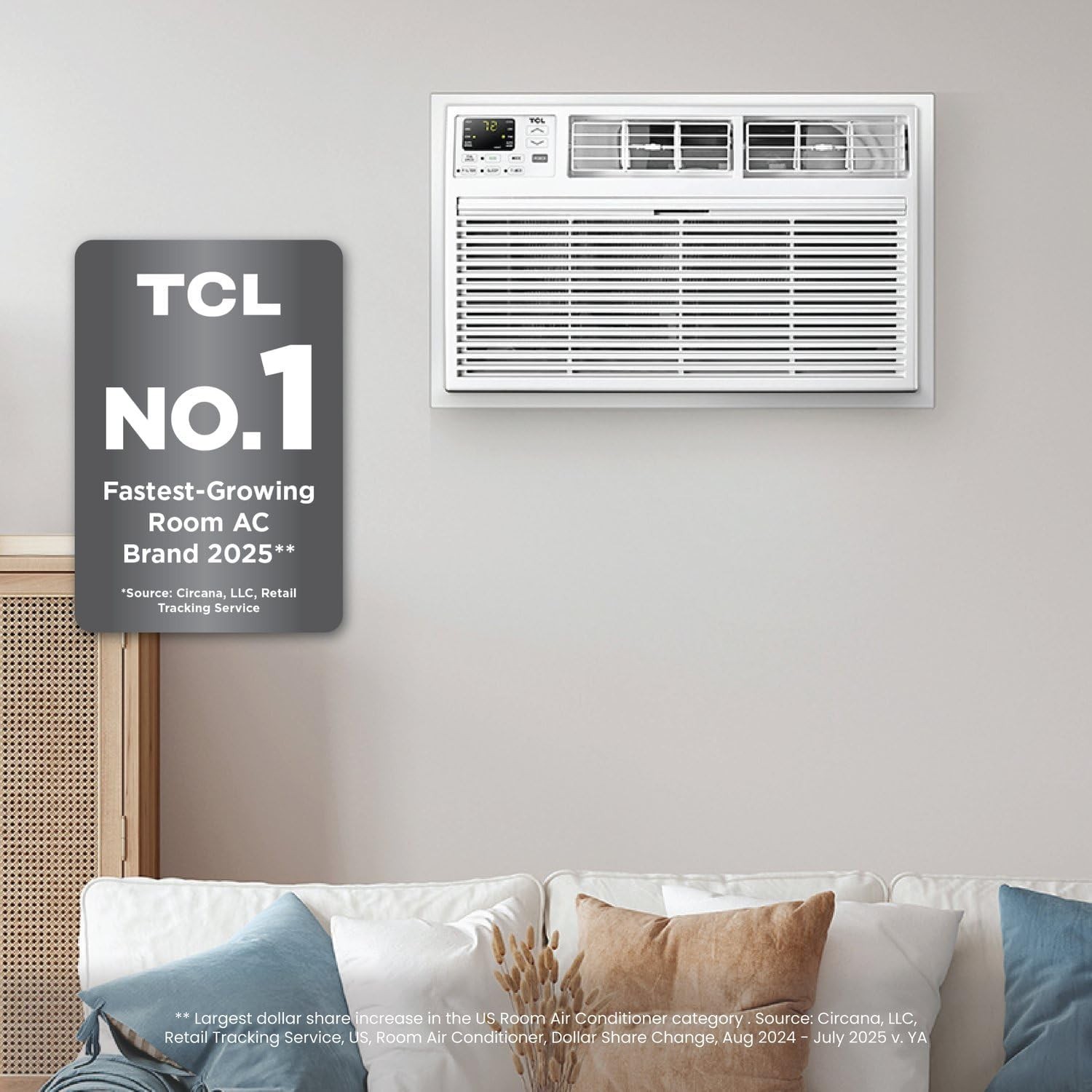 TCL H10T9EX1-A 450 Sq. Ft. 10,000 BTU Smart Through-the-Wall Air Conditioner