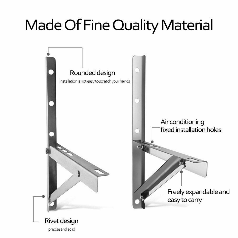 Air Conditioner Folding Leg Brackets 2pcs Stainless Steel