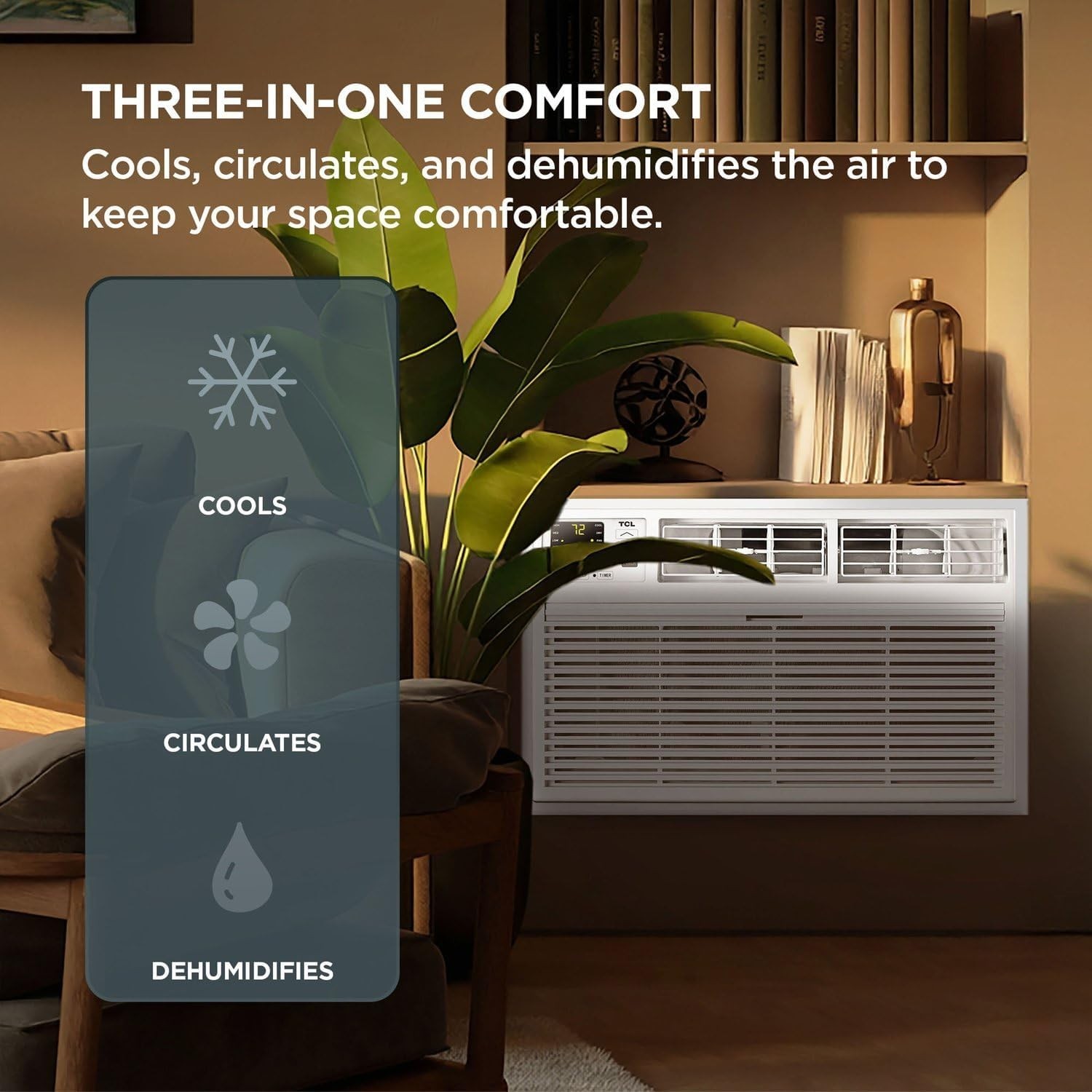 TCL H10T9EX1-A 450 Sq. Ft. 10,000 BTU Smart Through-the-Wall Air Conditioner