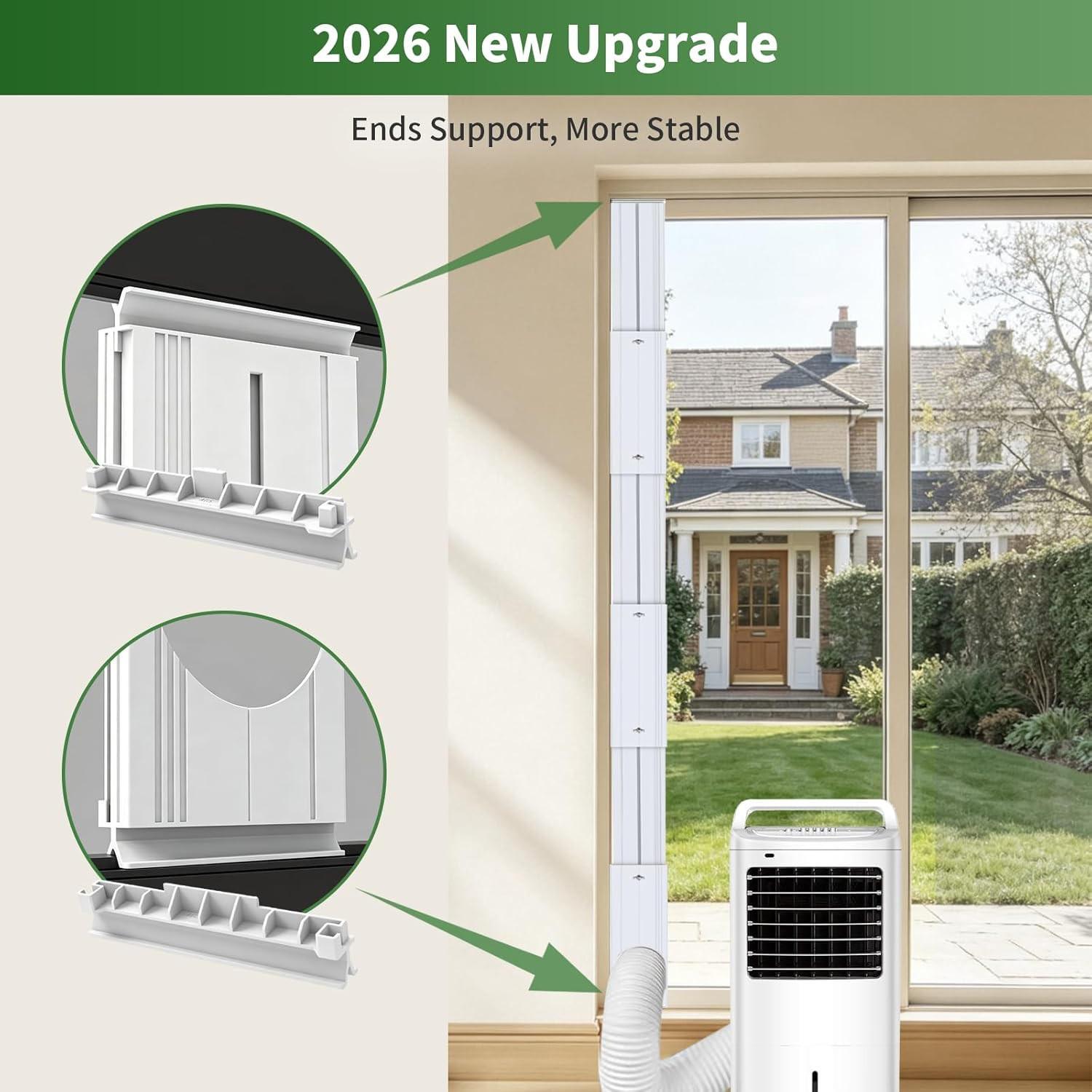 Upgrade Portable Air Conditioner Sliding Door Vent Kit with 4-In-1 Coupler Filte