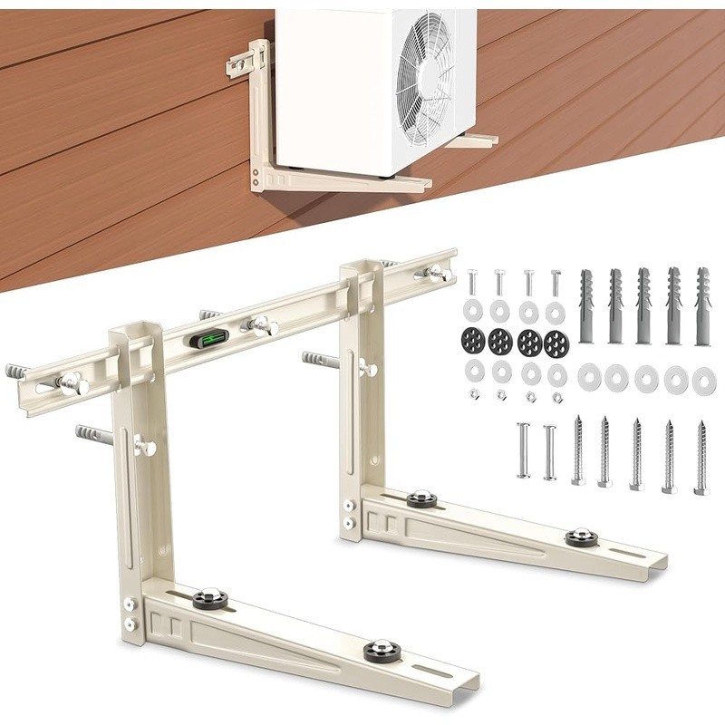 Heavy Duty AC Wall Bracket 400lbs Support Adjustable Crossbar Rubber Dampers New