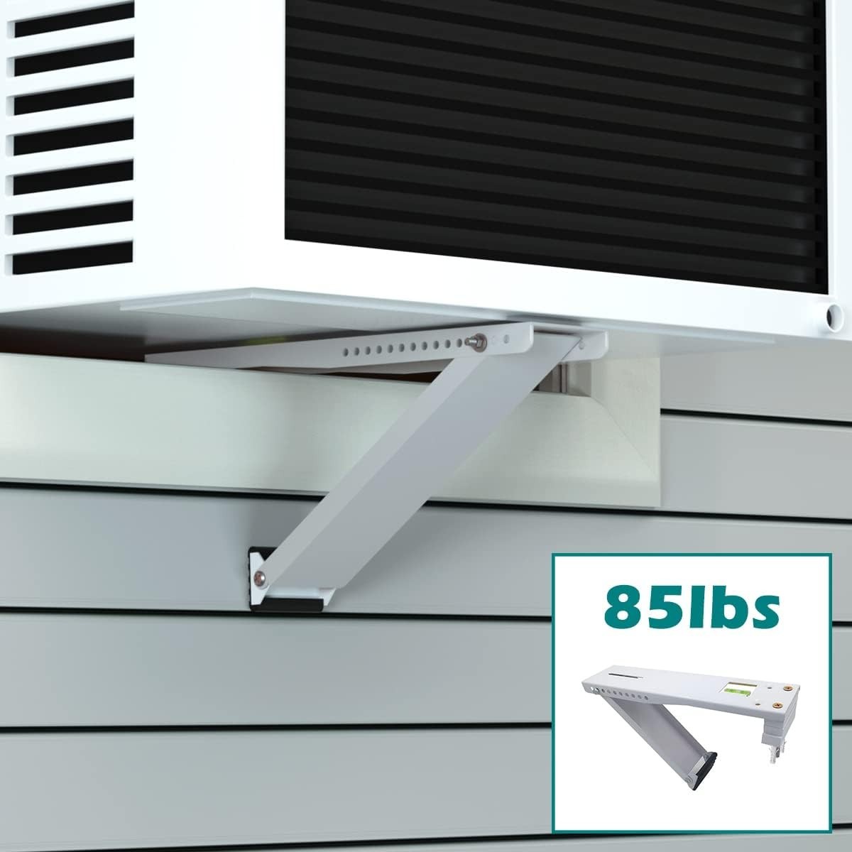 Heavy-Duty Window AC Support Bracket — Supports Up to 85lbs, Easy Indoor Install