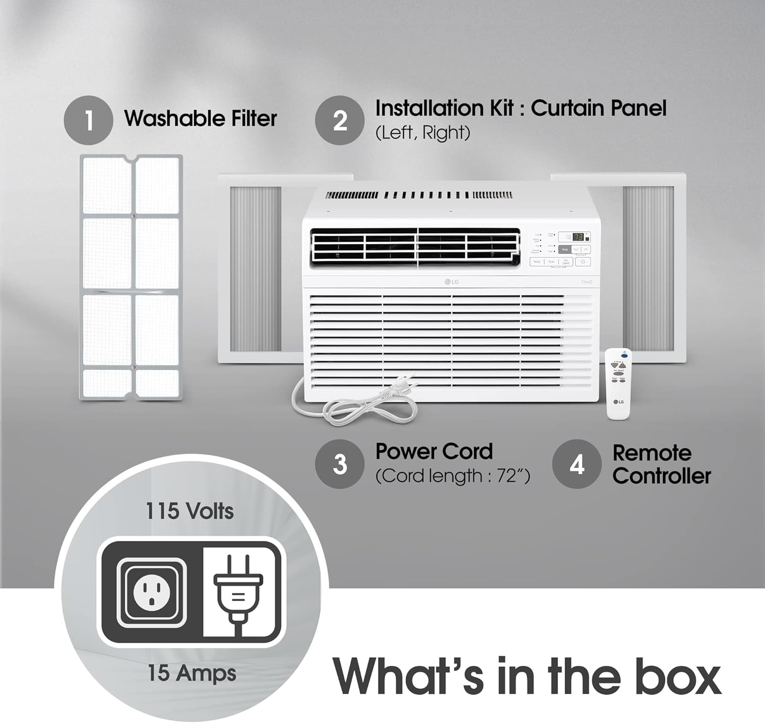 LG 14000 BTU Window Air Conditioners [2023 New] Remote Control Wifi Enabled App