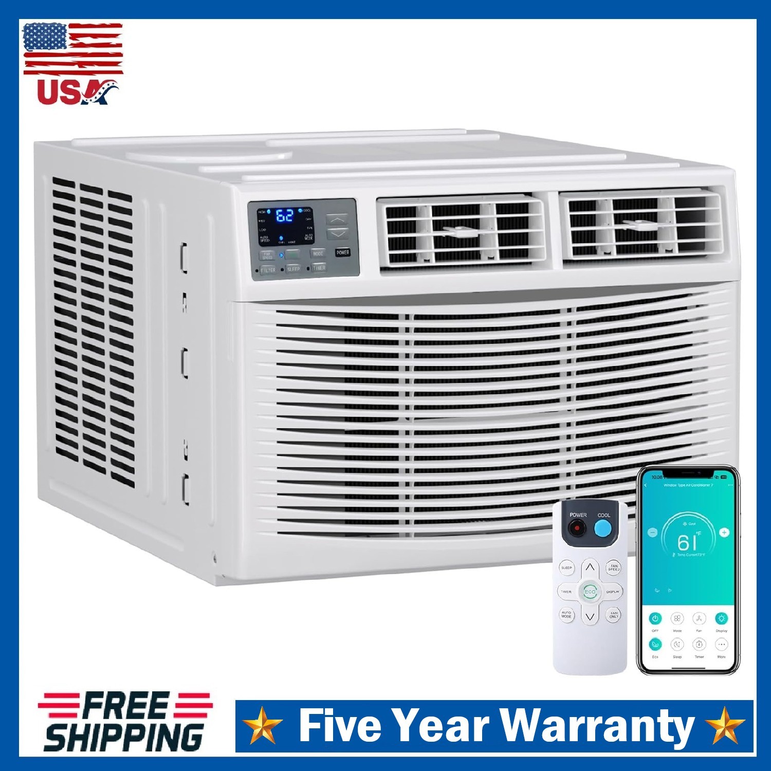 23200 BTU Window Air Conditioner, WiFi AC Unit App & Voice Control ,1500 Sq.Ft,