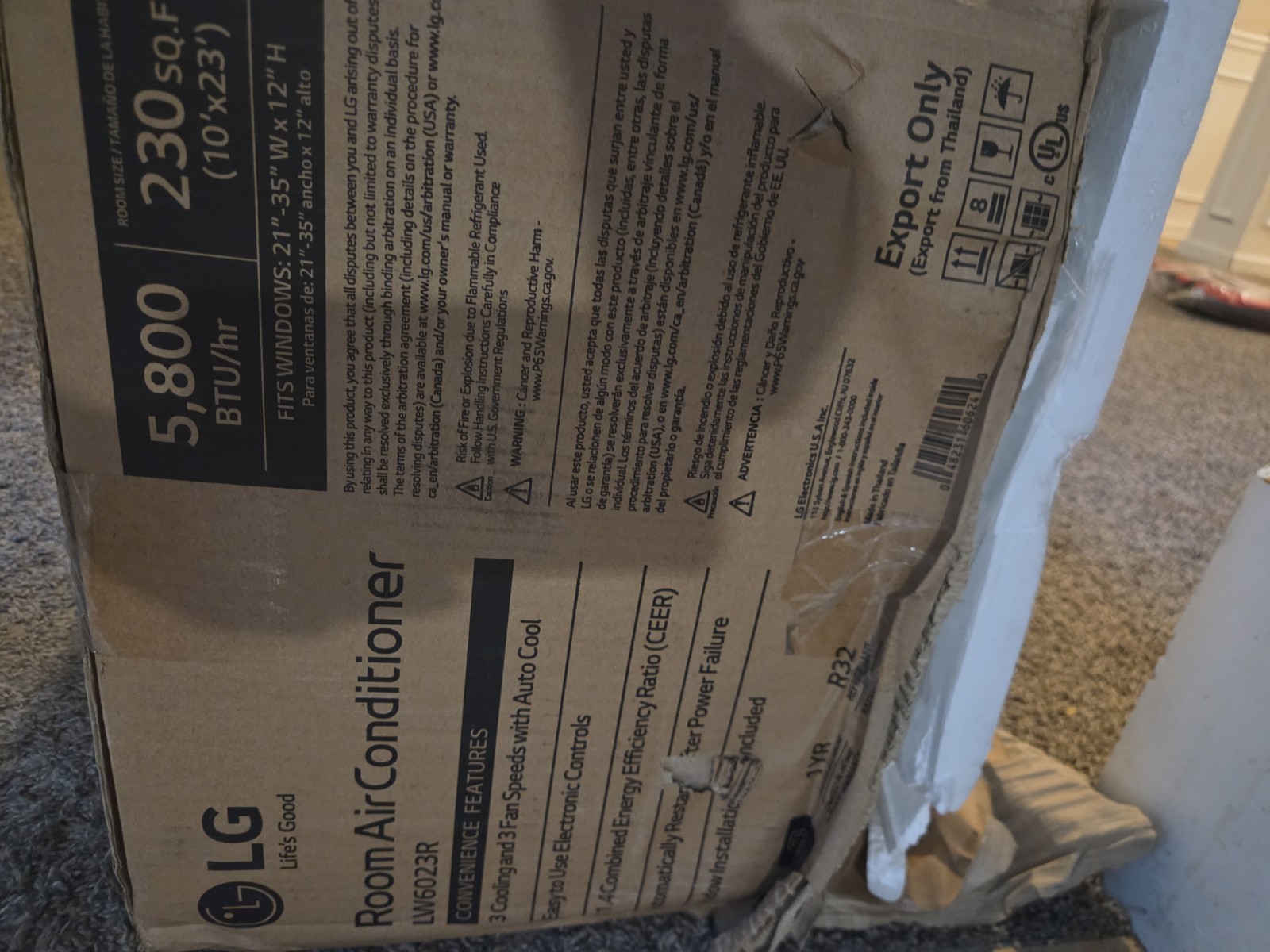 LG 5800 BTU Window Air Conditioners [2023 New] Remote Control Ultra-Quiet Compac