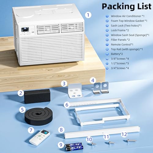 10,000 BTU Window Air Conditioner, Window AC 10,000 BTU[Upgraded] Off-White