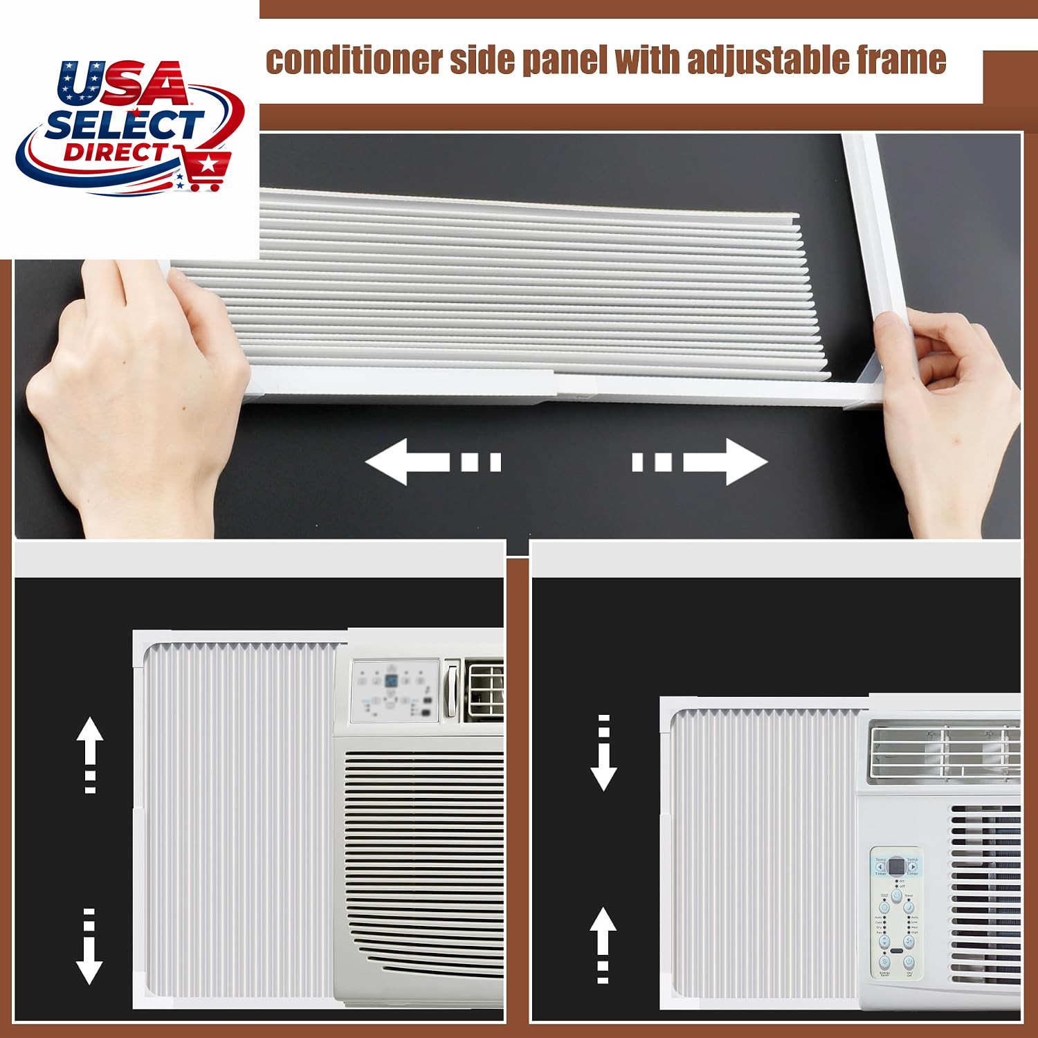 Window Air Conditioner Side Panels Adjustable Frame Seal Kit 5000-14000 BTU