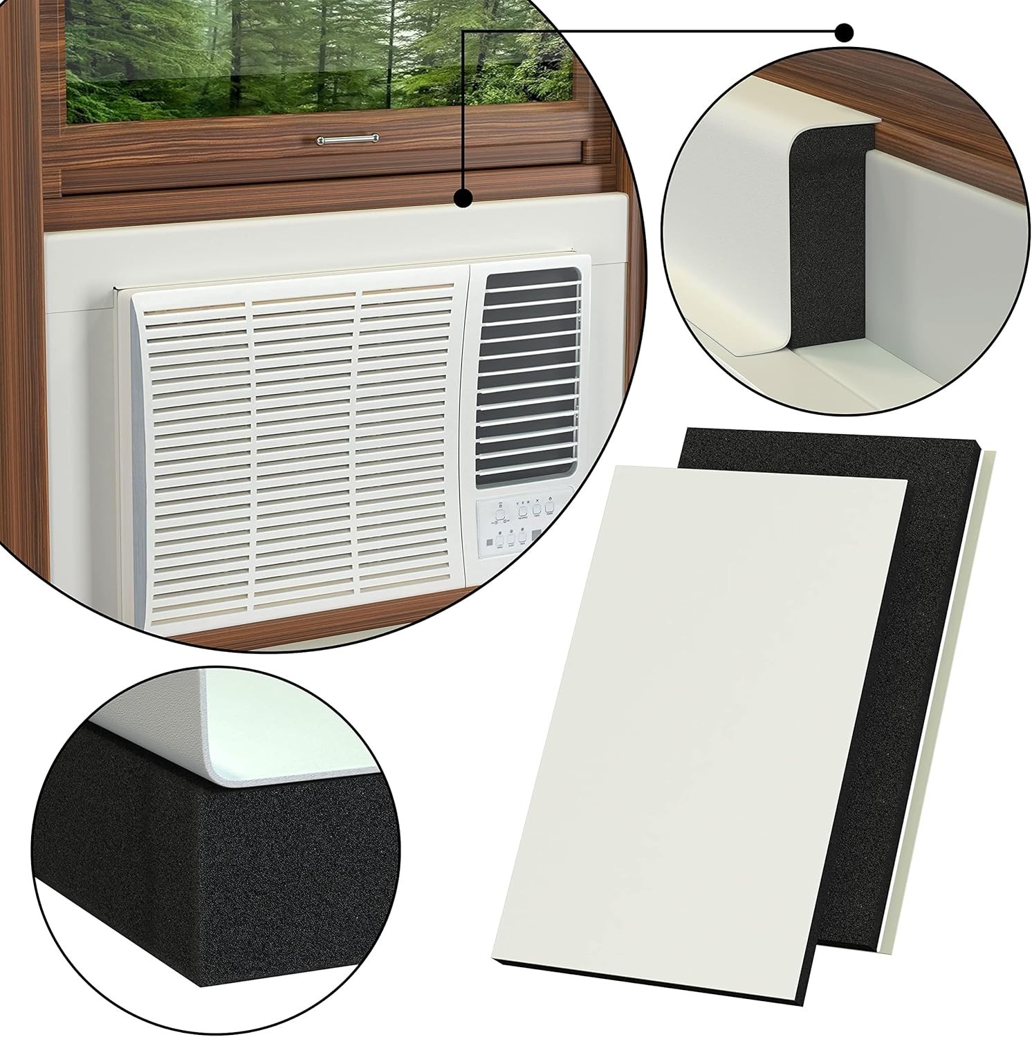 Customizable White Insulation Panels for Winter & Summer: Fits 36″ – 40″ Windows