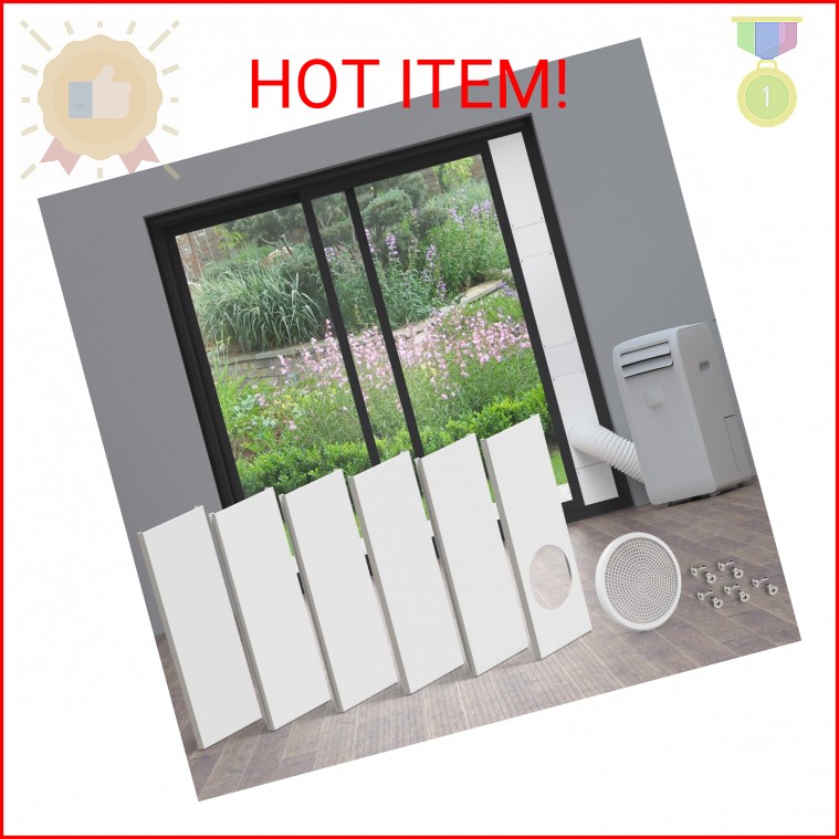 Daisypower Sliding Door Kit for Portable Air Conditioner,Adjustable Seal Panels
