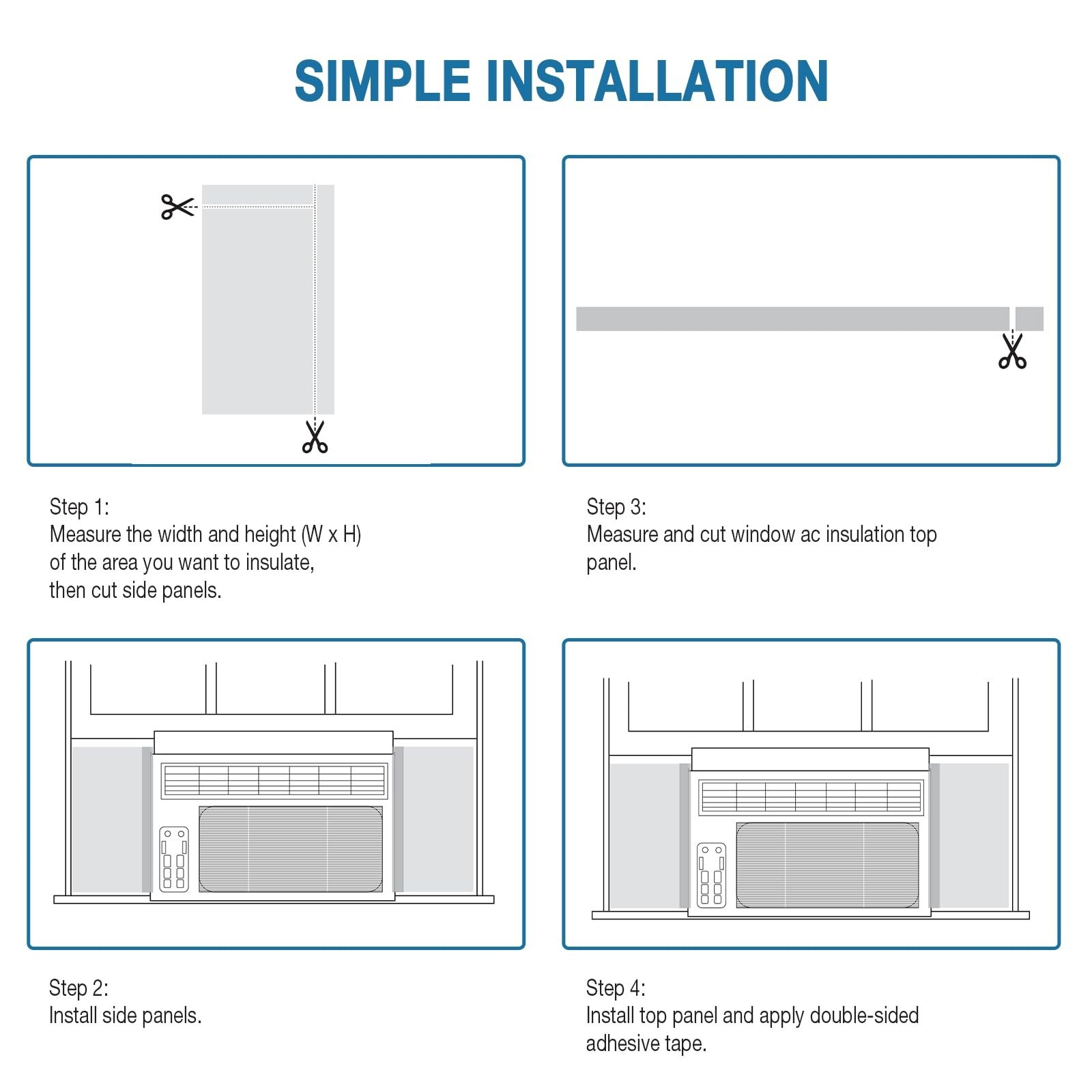 Air Conditioner Foam Insulation Window Kit – 2 Pack AC Side Panel Seal 17x9x7/8