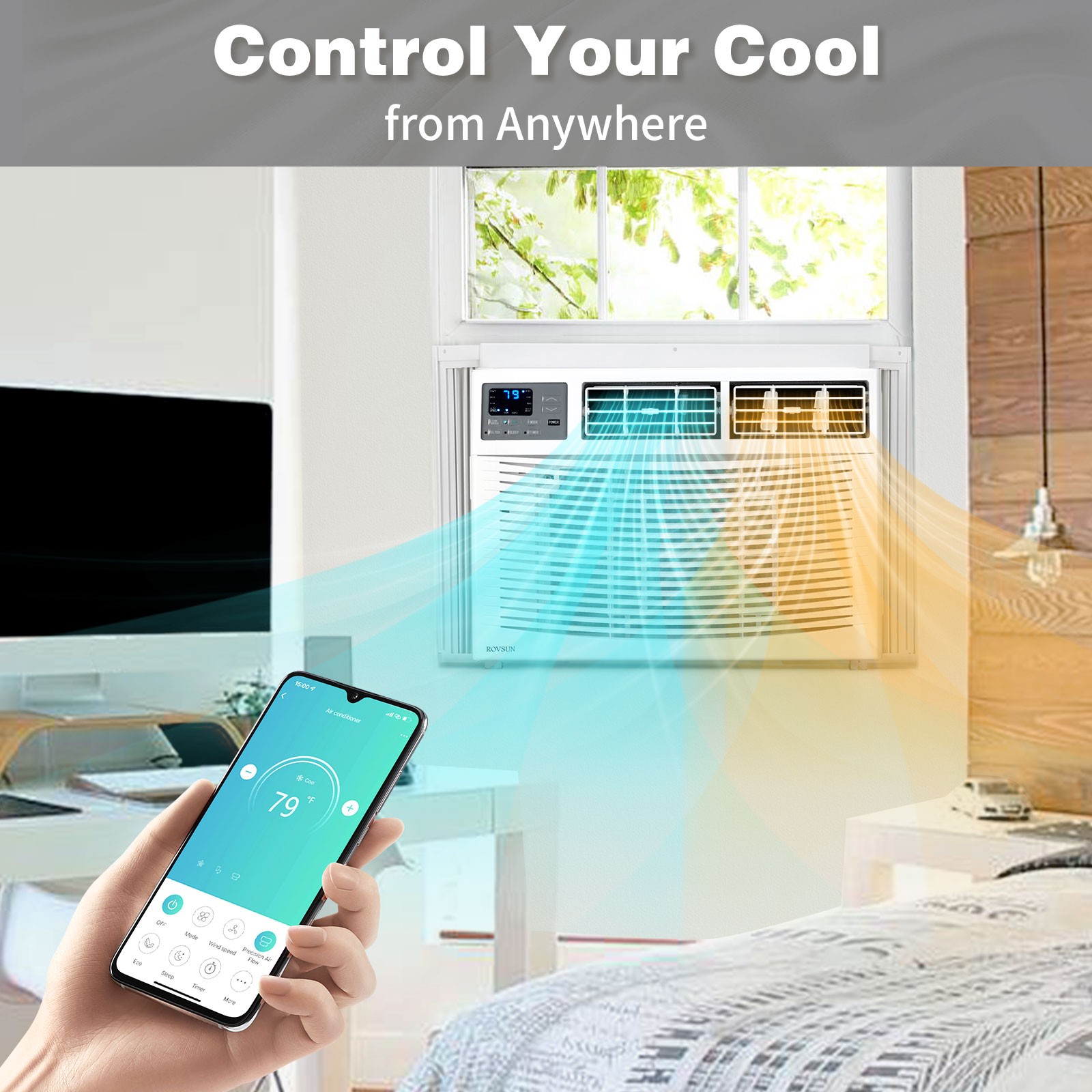 18000 BTU[WIFI APP Control]Window Air Conditioner and Heat Hump AC Unit w/Remote