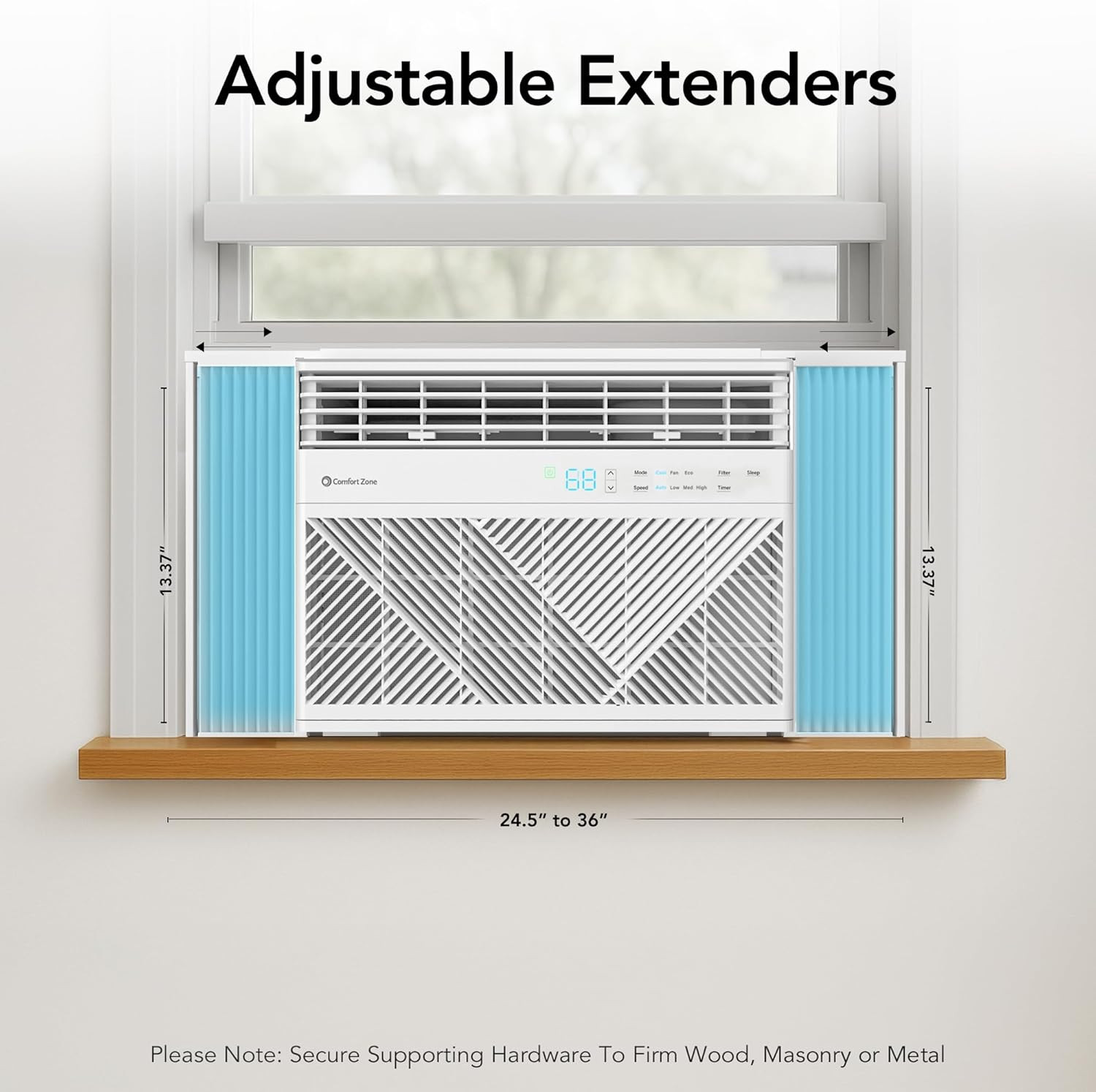 Comfort Zone Window Mounted Smart Wi-Fi Room Air Conditioner with Remote Control