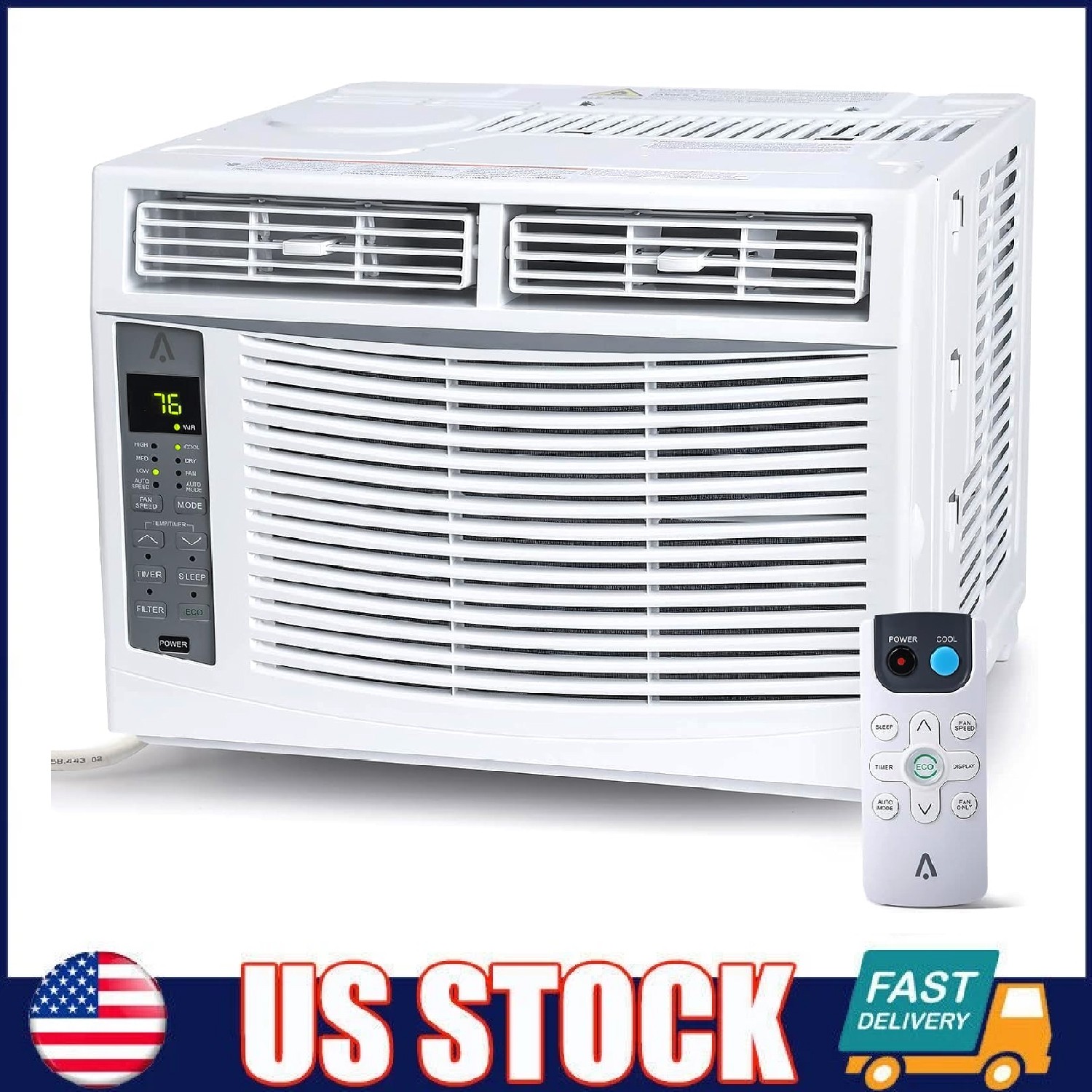 6000 BTU Window Air Conditioner ,Quiet Smart AC Unit 115V WiFi Enabled w/Remote