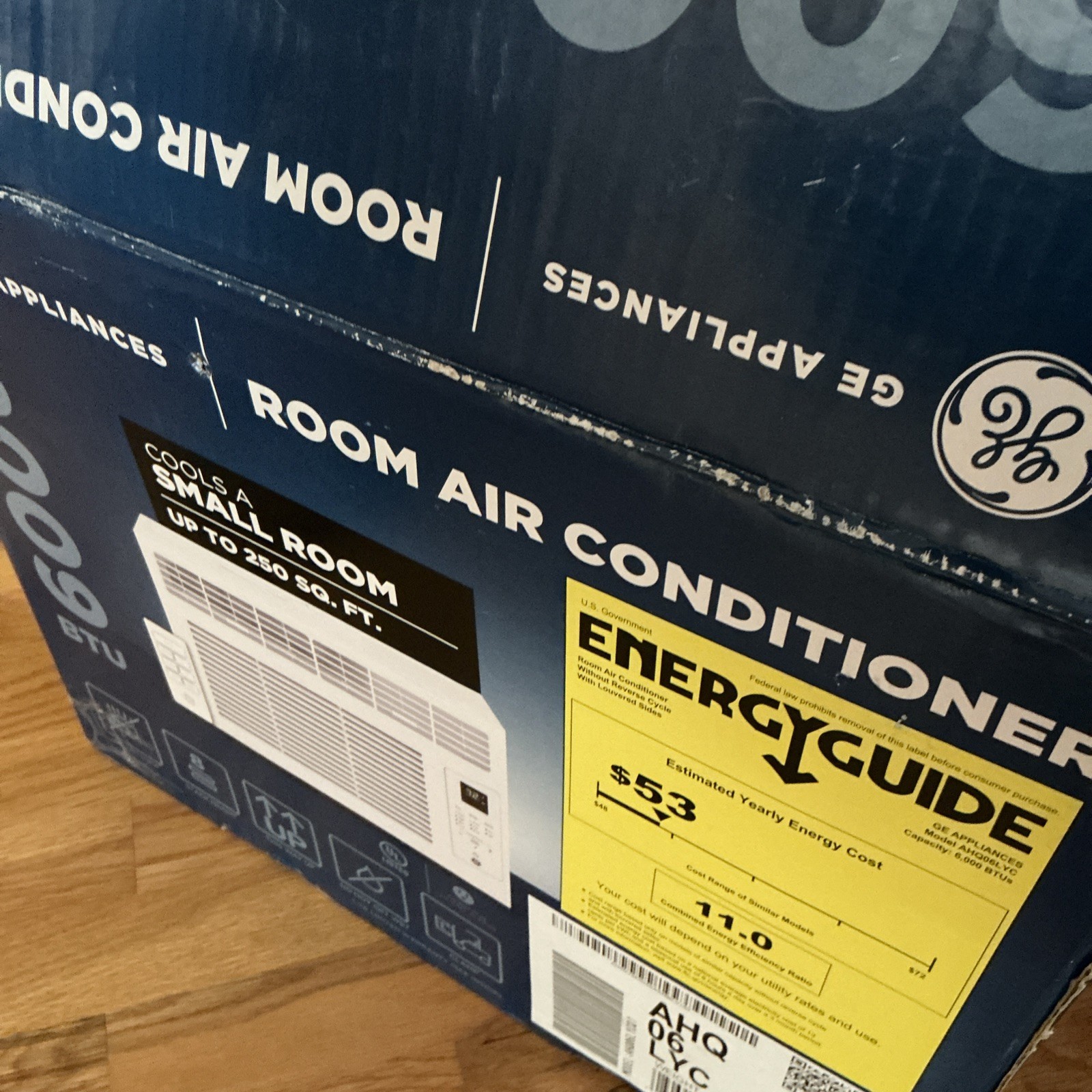 GE AHQ06LYC 6000 BTU 250 sq ft Electronic Window Air Conditioner – White