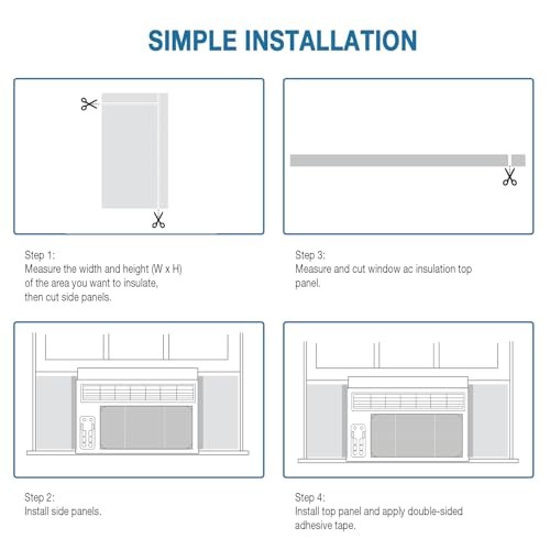 Air Conditioner Foam Insulation Window Kit 2 Pack, AC Side Panels Kits, White