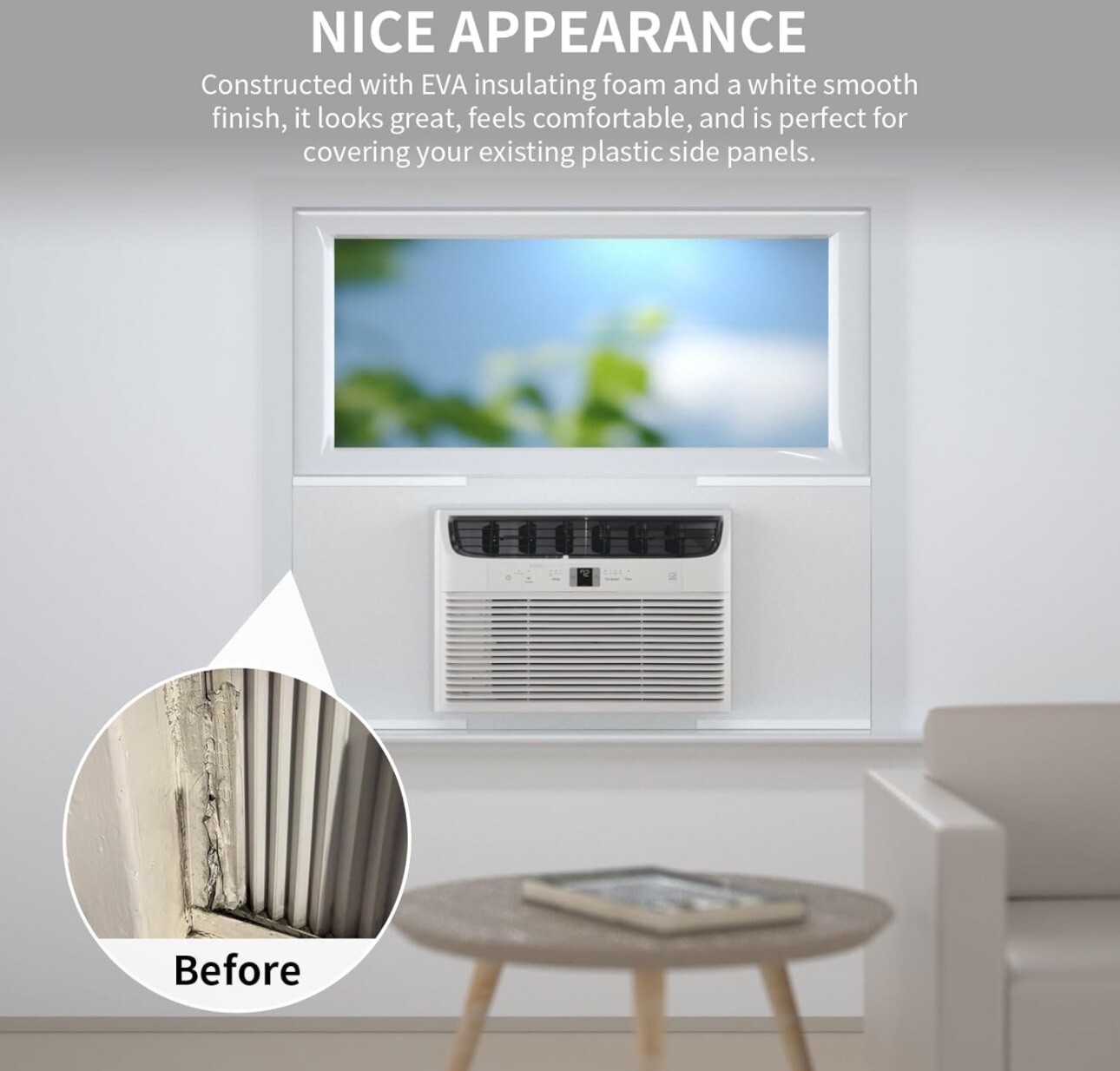 Window Air Conditioner Surround Foam Insulation Panel Ac Side Insulating