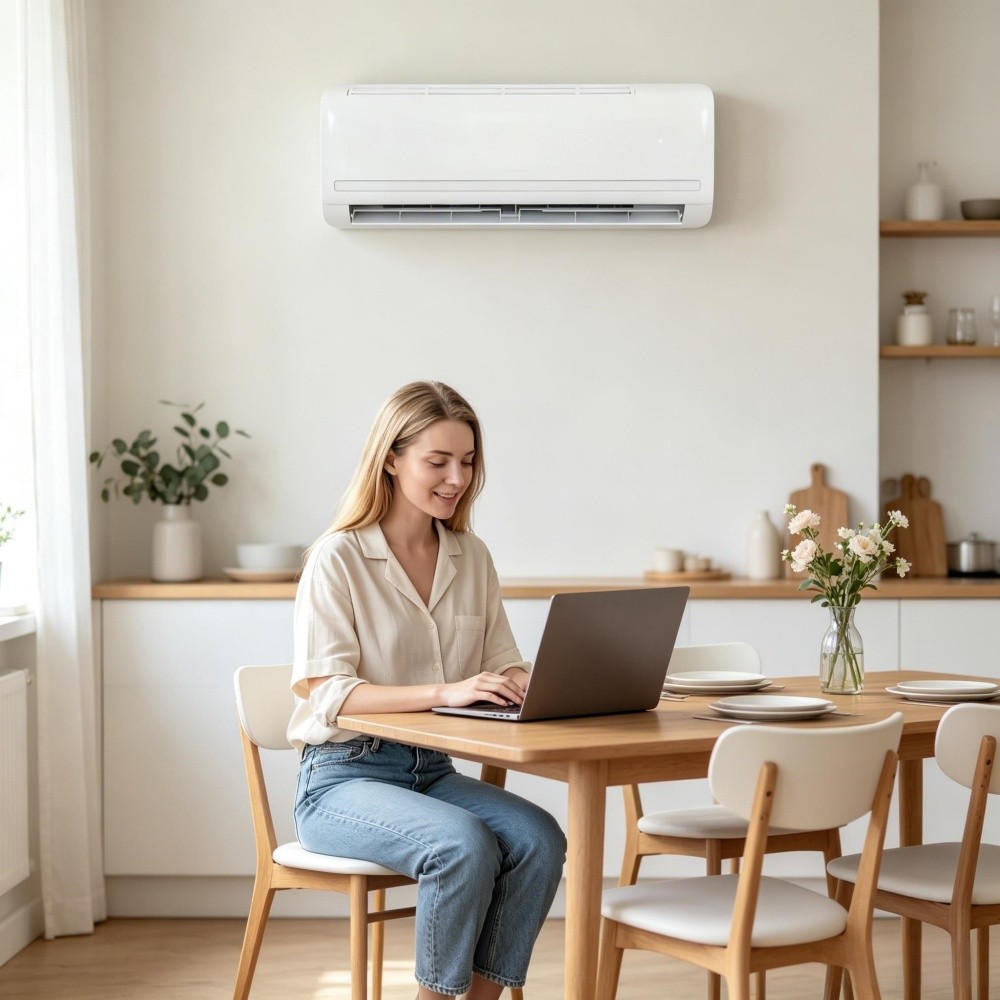 Mini Split AC 12000 BTU Cooling Heating 750 Sq Ft SEER2 22 R32 115V White