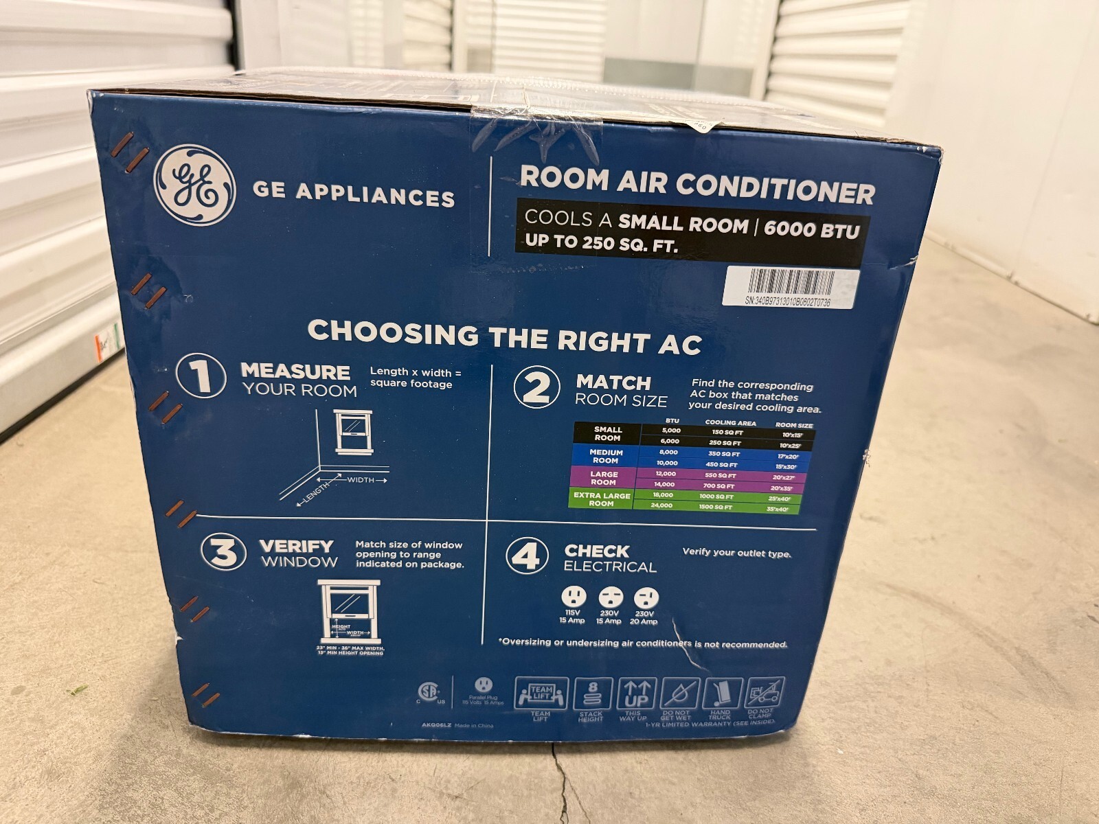 GE AKQ06LZ 6000 BTU Window Air Conditioner 115V Remote Brand New