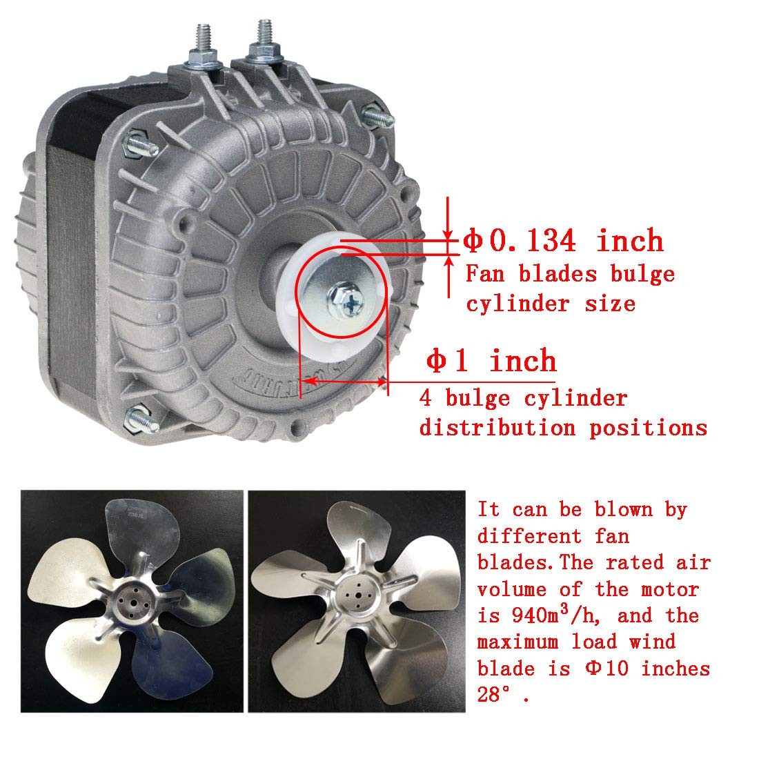 YZF10-20 Shaded Pole Motor 110V-120V 60Hz 0.80A 10W AC Fan for Small…
