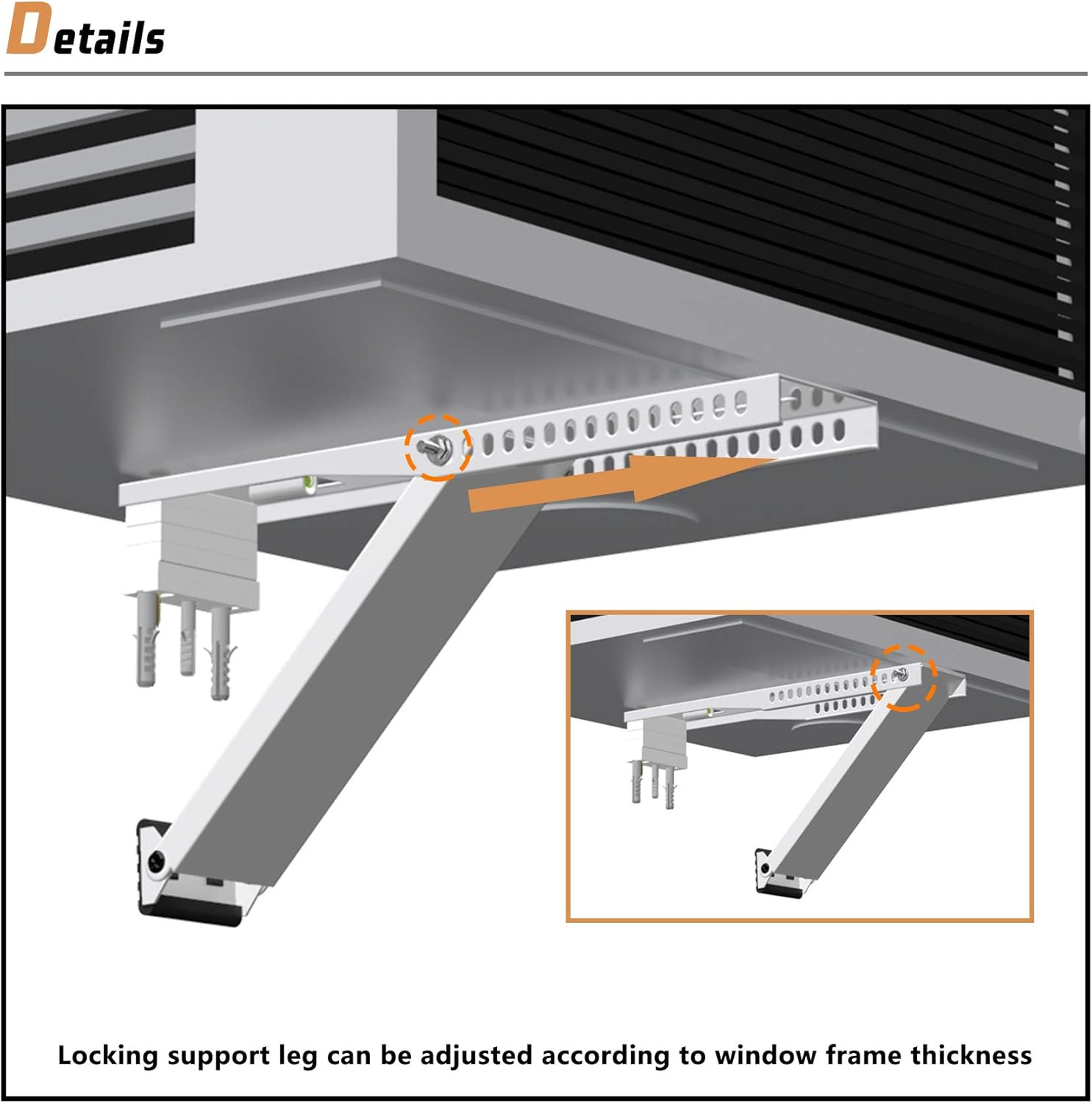 AC Window Air Conditioner Bracket Light Duty Support up to 85 Lbs, Designed for