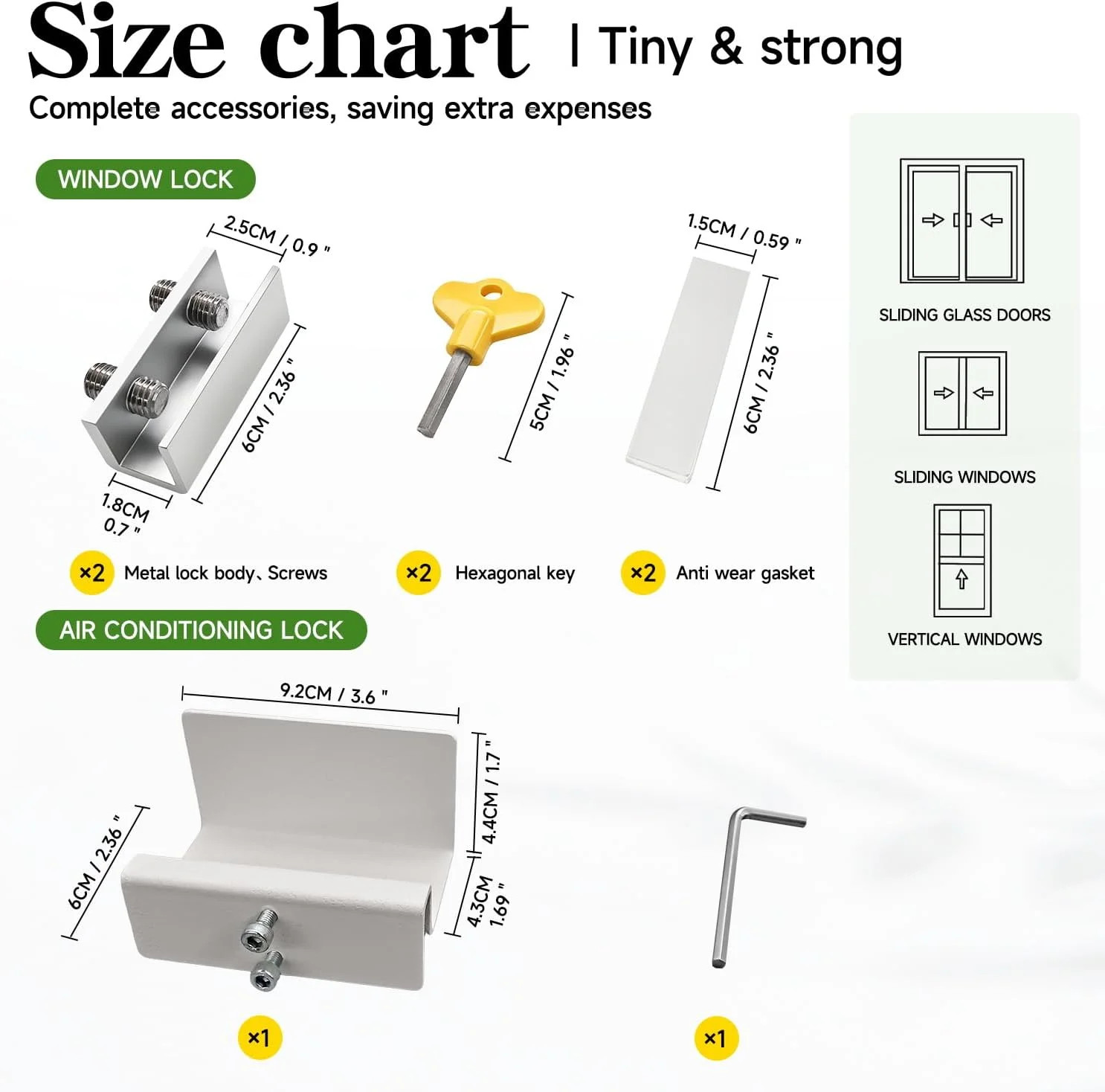 Window AC Bracket with Security Lock, No Drill Air Conditioner Support Bracket f