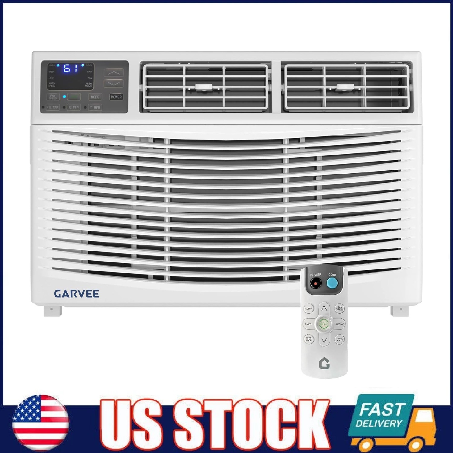 8000 BTU Window Air Conditioner Unit with Remote Control ,AC for Bedroom, Office