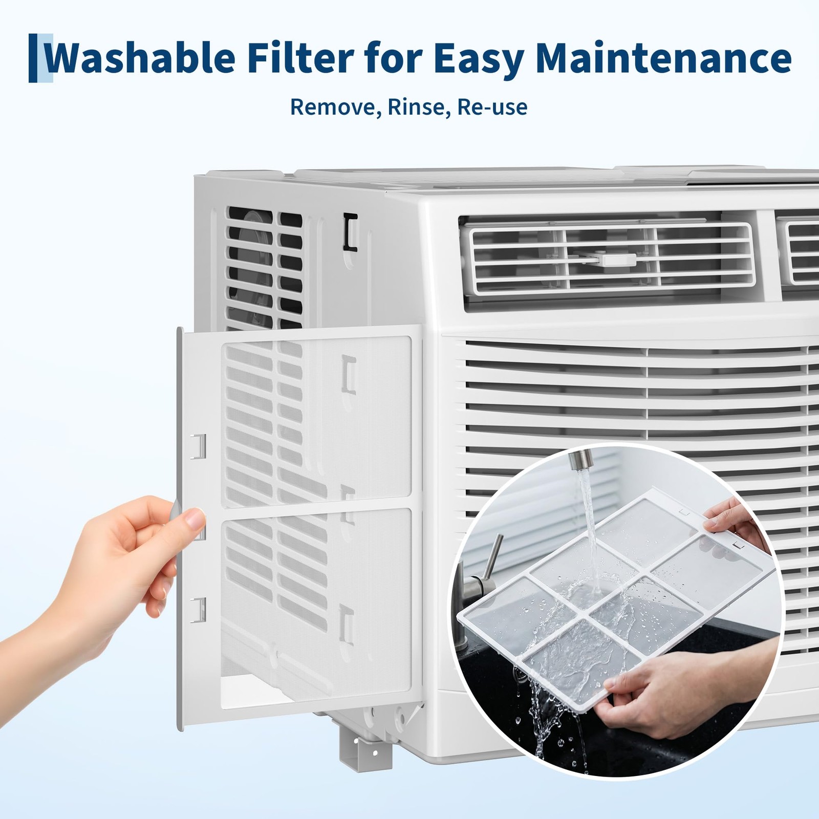 6000 BTU Window Air Conditioner, 4 Cooling & Fan Speeds 250 Sq.ft. for Bedroom