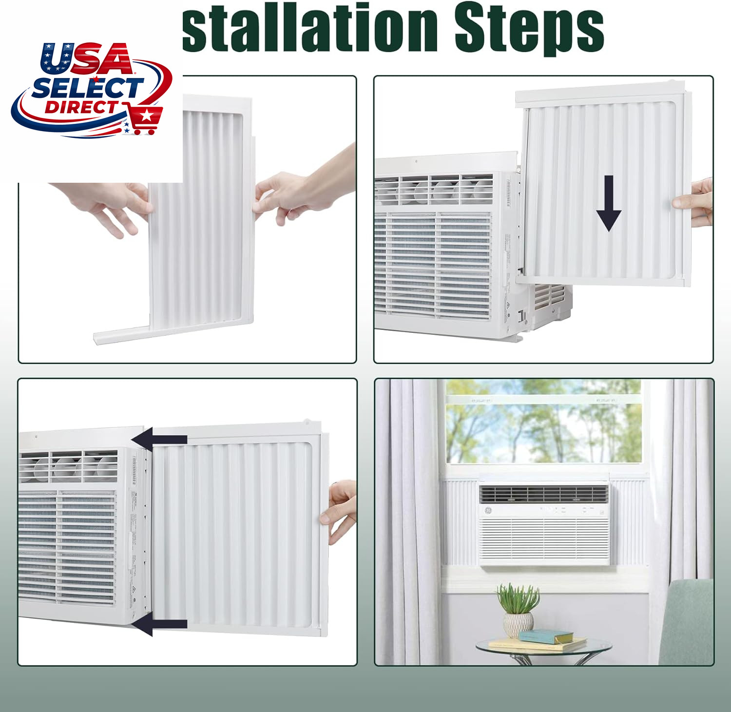 Adjustable Insulation AC Side Panels for 8000 BTU Window Unit