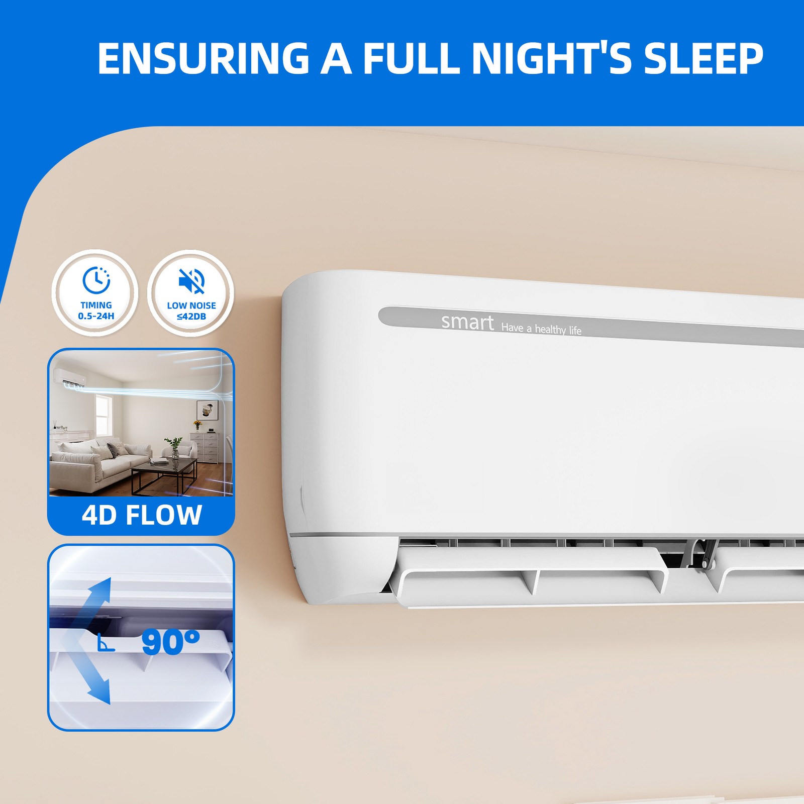 9000 BTU Mini Split AC Perfect for 450 Sq. Ft.Heat 19 SEER2 110V Air Conditioner