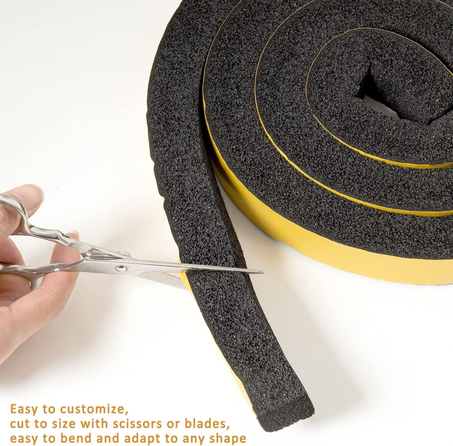 1 Inch x 1 Inch Weather Stripping Door Seal Strip – 13 Feet of Foam Protection