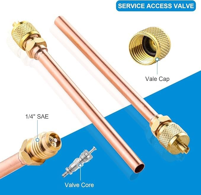 Service Access Valves Kit, 20PC Access Service Valve 1/4” SAE x 1/4” OD x