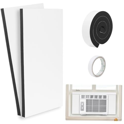Air Conditioner Foam Insulation Window Kit 2 Pack, AC Side Panels Kits, White