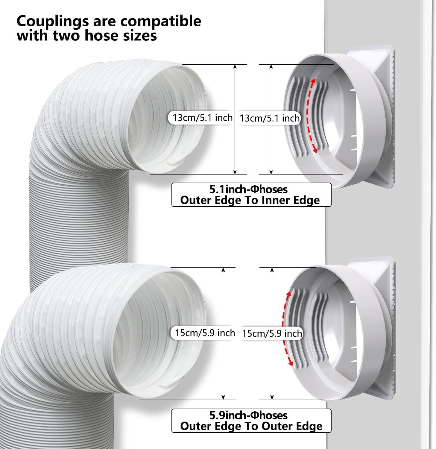 Portable Air Conditioner Window Vent Kit 26-62″Adjustable with Universal 5.0/…