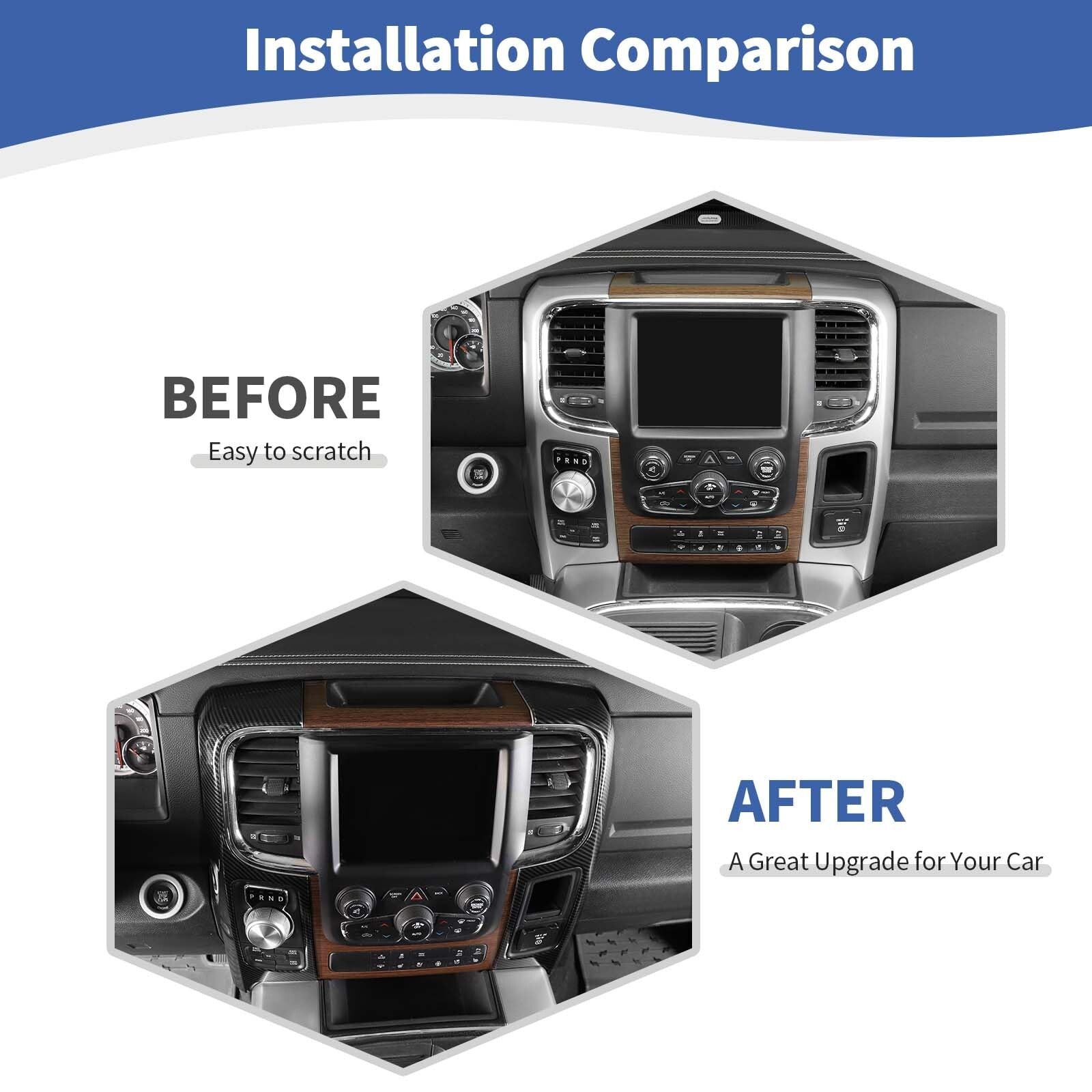 RT-TCZ for RAM Center Console Dashboard Air AC Vents Trim Cover Carbon Fiber …