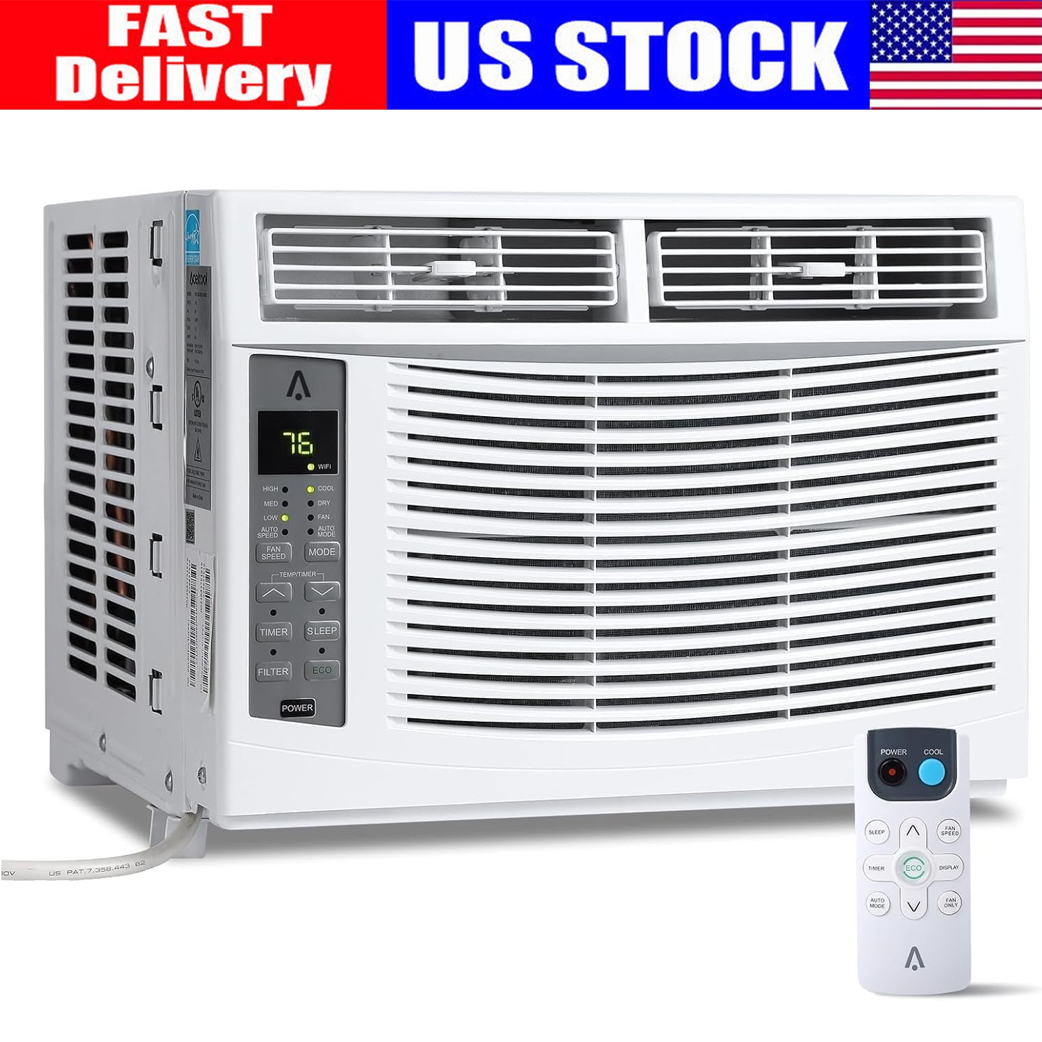 6000-BTU Window Air Conditioner with Remote Control 24H Timer 115 V / 250sq ft