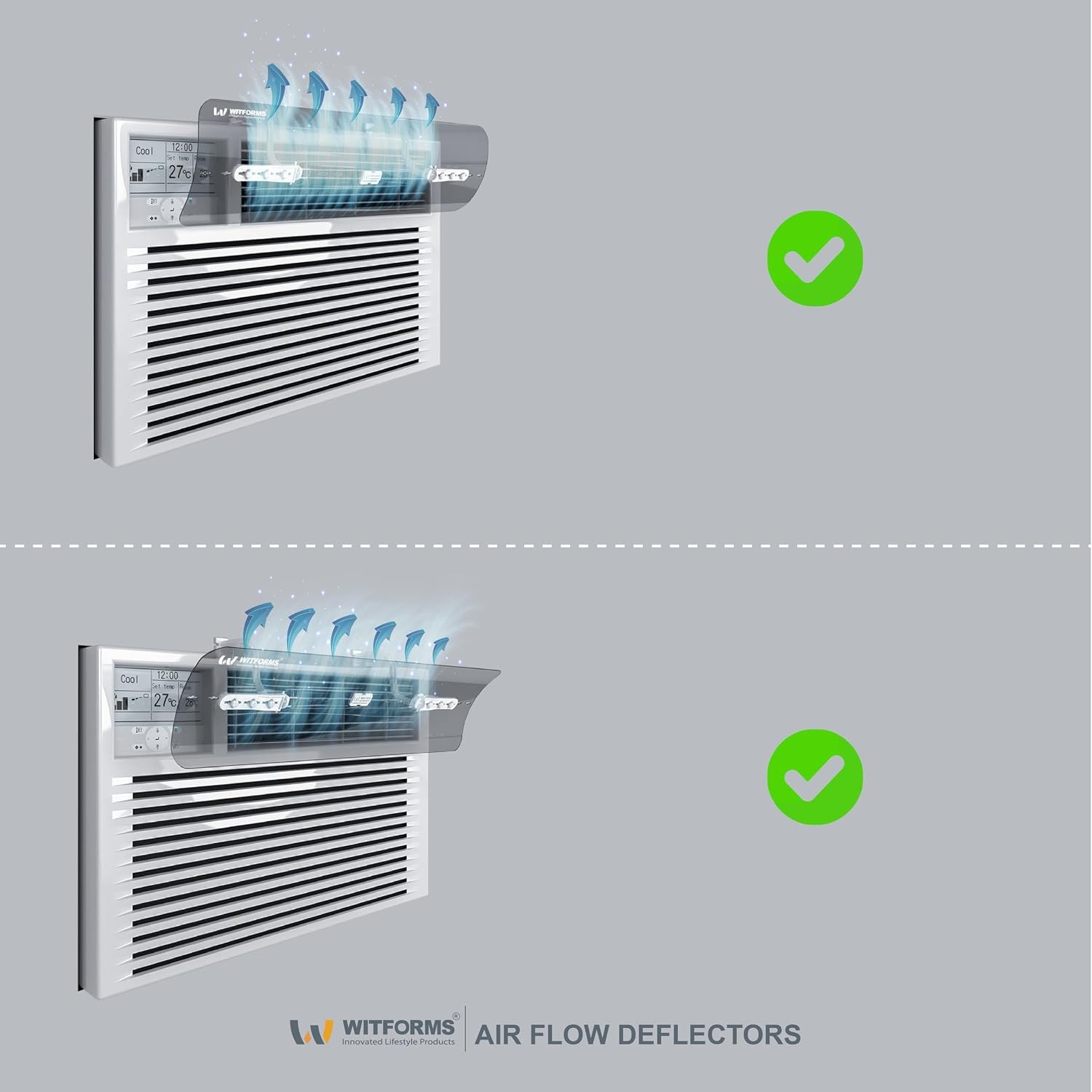 WITFORMS Window AC Air Deflector – 24″ Length for TOP VENT Window Units ONLY – T
