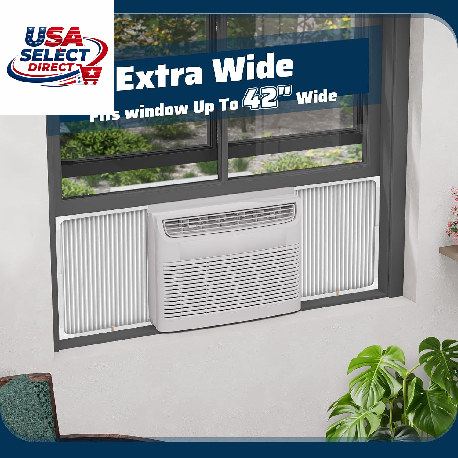 Adjustable Window Air Conditioner Side Panels Frame Set – Extra Wide
