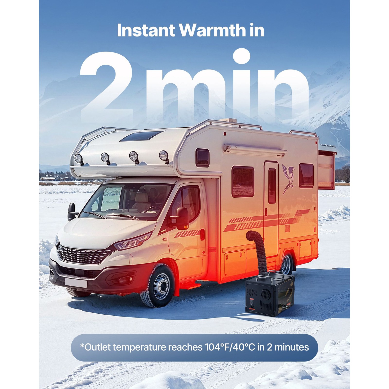 8KW 12V/ 24V Portable Diesel Air Heater with Bluetooth, Remote, LCD Screen