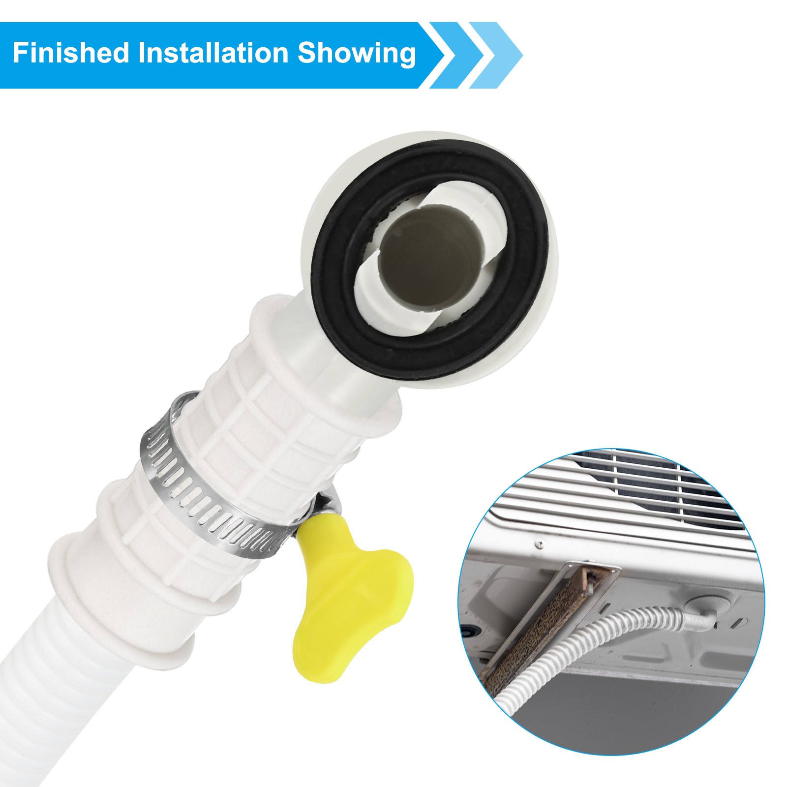 10ft Air Conditioner Drain Hose Kit, 2 Kit Universal Hose with Clamp, White
