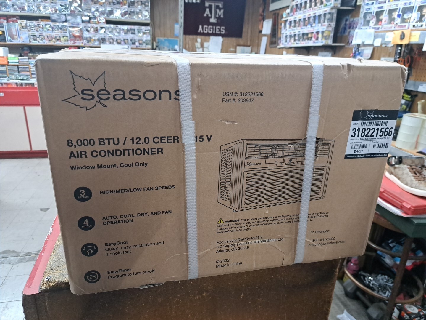 Seasons 8,000 BTU 115-Volt Window Air Conditioner Only in White