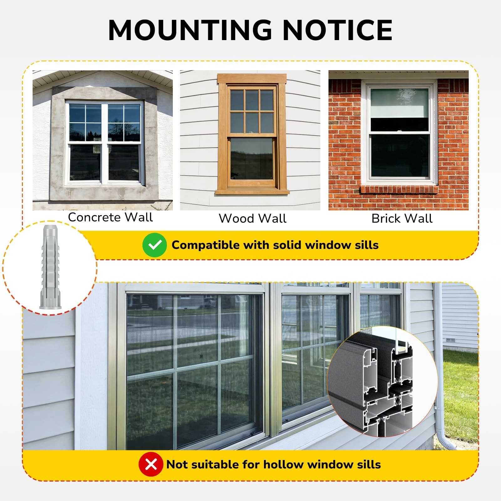Heavy Duty Window AC Support Bracket, Universal for 5,000-12,000 BTU Units, Adju