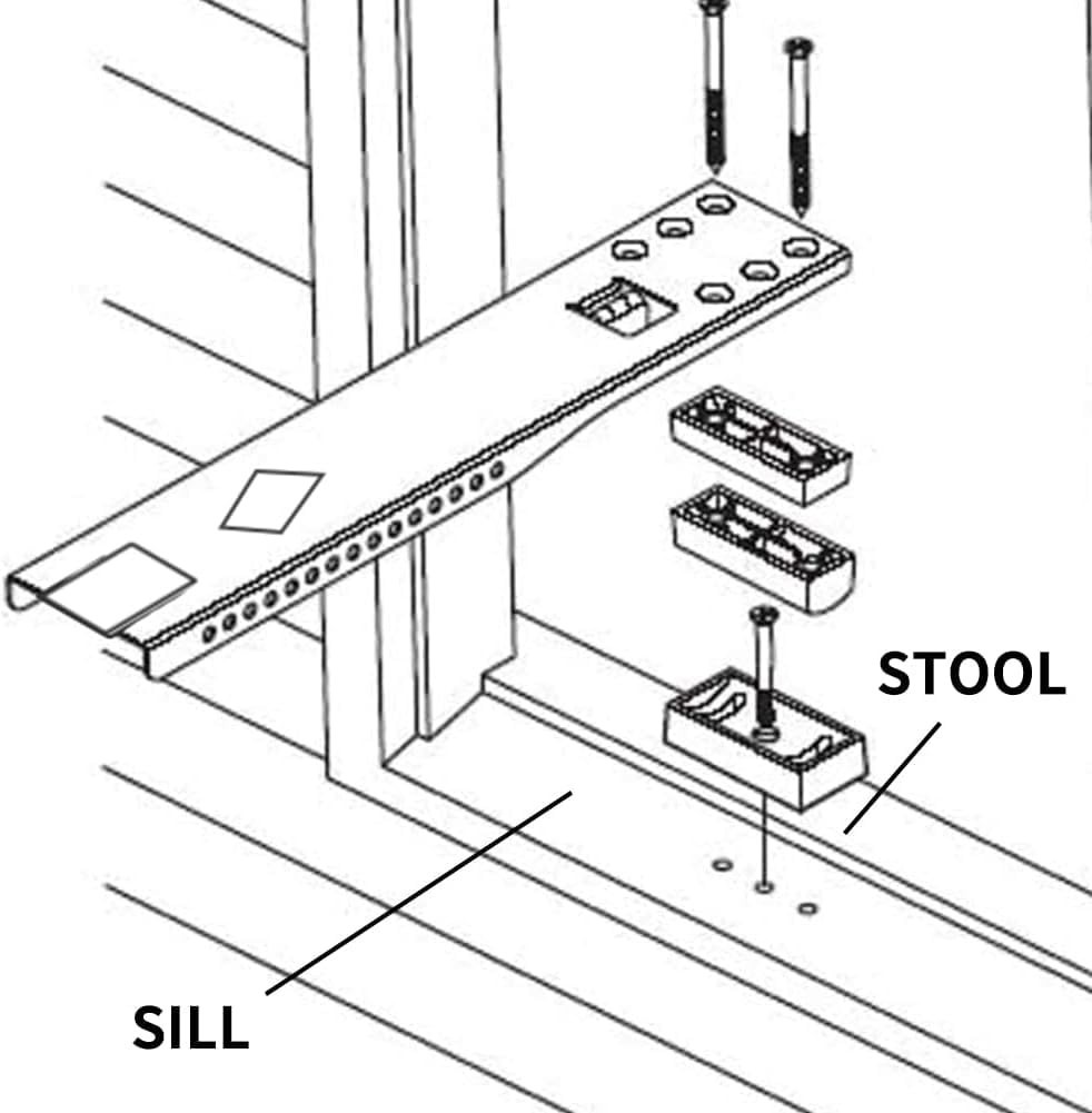 Heavy-Duty Window AC Brackets with Bubble Level & Non-Slip Pads, 9000-22000 BTU