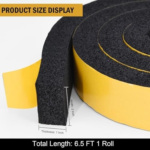 Window Air Conditioner Foam Tape – 2″ Wide x 1″ Thick Weather Stripping Seal, 13