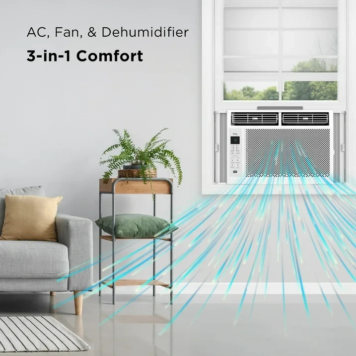 TCL 6,000 BTU Window Air Conditioner, 250 sq. ft., LED Display, Included Remote,