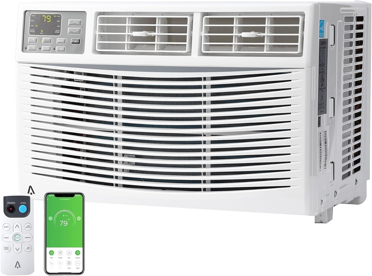6000 BTUs Window Air Conditioner with Remote Control Cools Up to 250 Sq. Ft