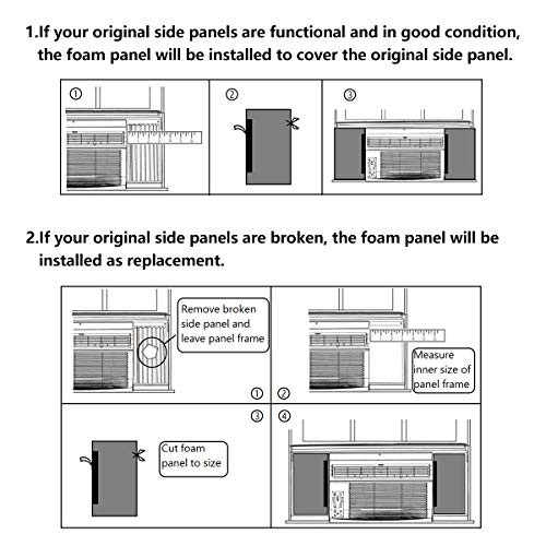 Window Air Conditioner Foam Insulation Panels,AC Side Insulating Panel Black