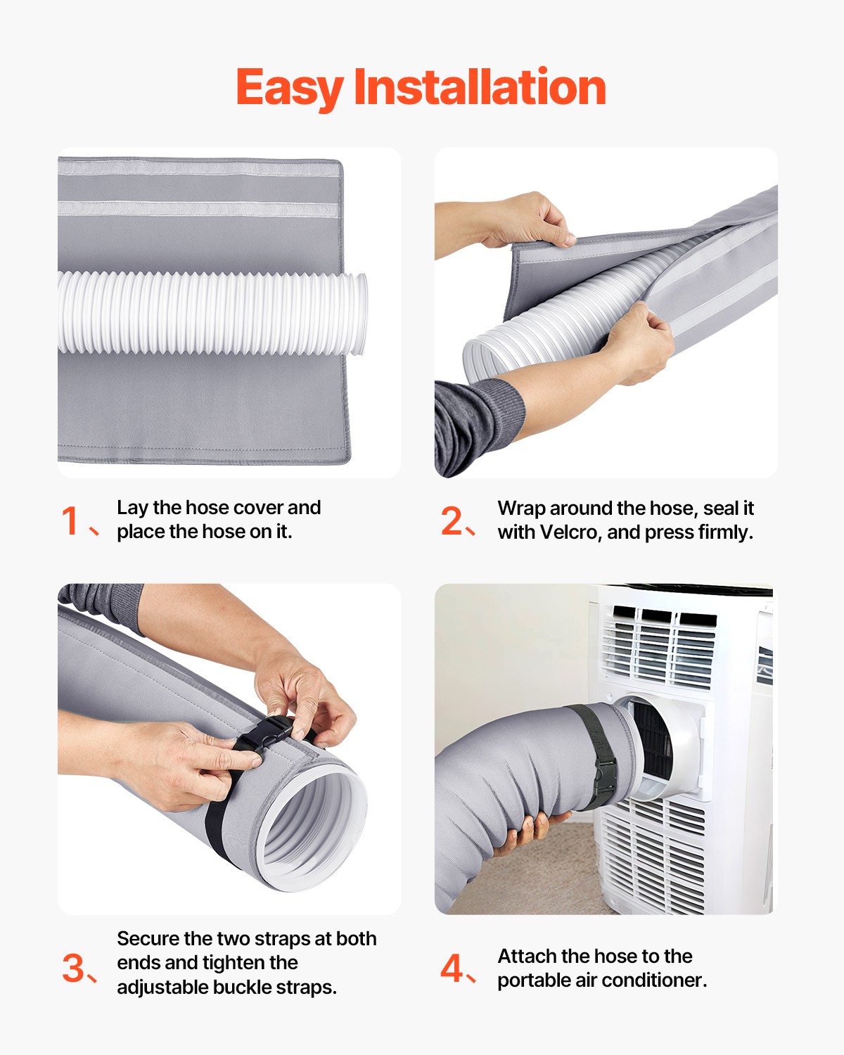 Portable Air Conditioner Hose Cover Wrap Insulation Universal Duct Hose Sleeve